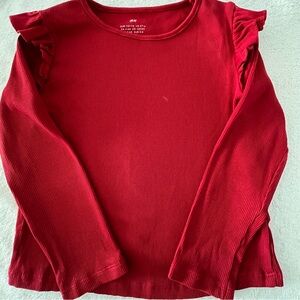 Red long sleeve shirt with ruffle size 5T